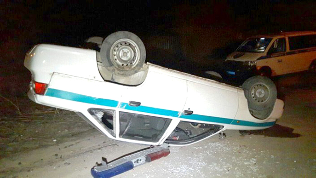 «Ешка» протаранила полицейскую Daewoo Nexia в Алматы