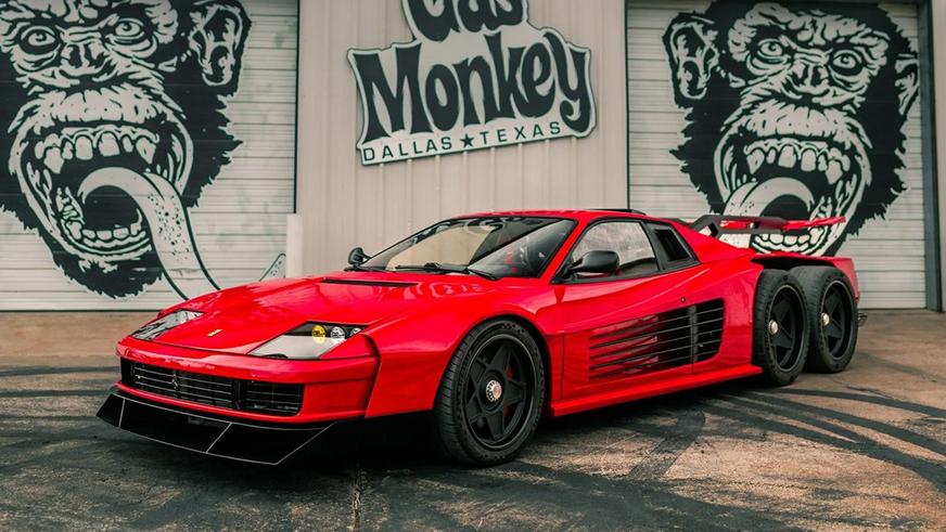 Тюнеры построили 6-колёсную Ferrari Testarossa