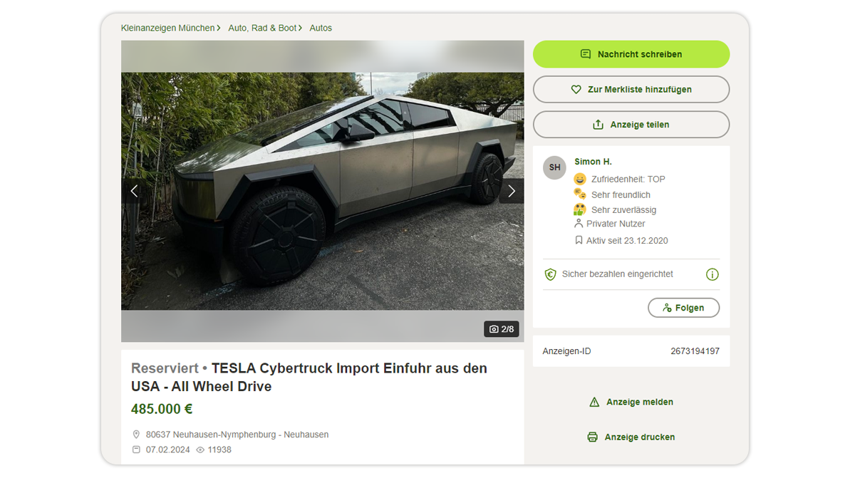 Cybertruck перепродают с двойной накруткой, и это не предел