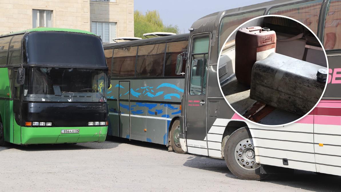 Вместо людей в автобусах в Кыргызстан возят… бензин