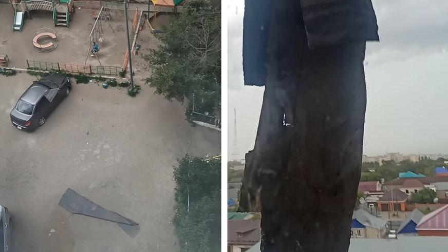Ураган опрокидывал на бок машины в Актобе