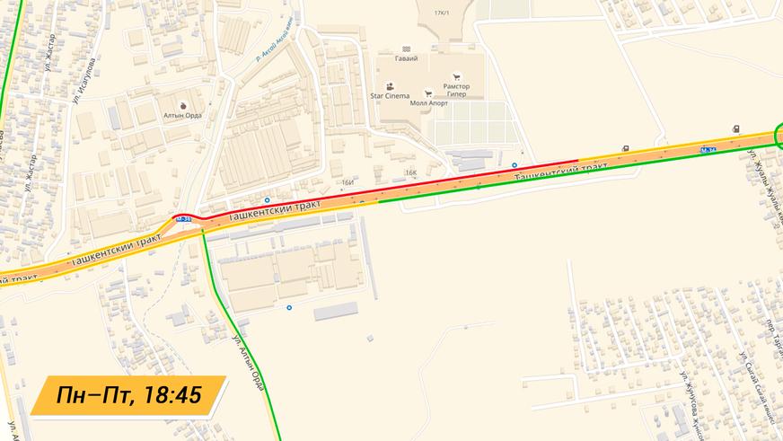 Где и в какое время на дорогах Алматы самые пробки