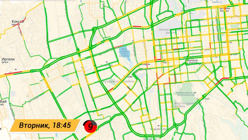 Где и в какое время на дорогах Алматы самые пробки