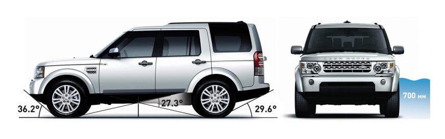 Land Rover Discovery 4 - 2011 - углы съезда