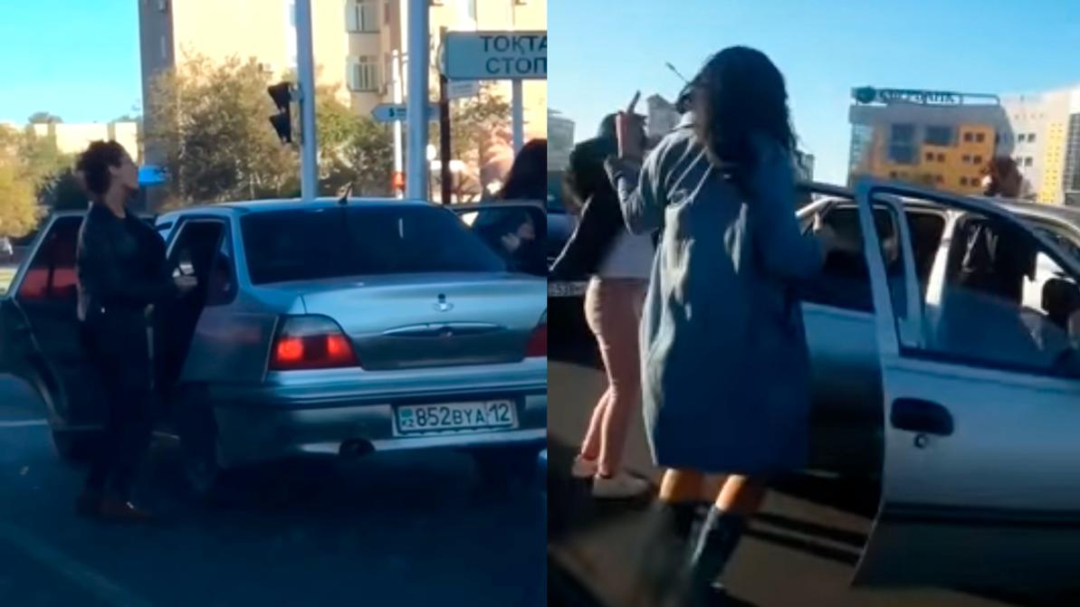 Танцы на дороге устроили девушки в Актау