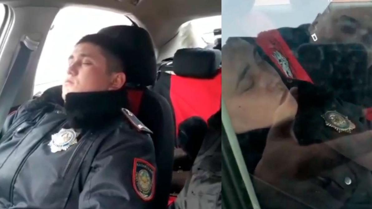 Полицейского, заснявшего спящего коллегу, уволили