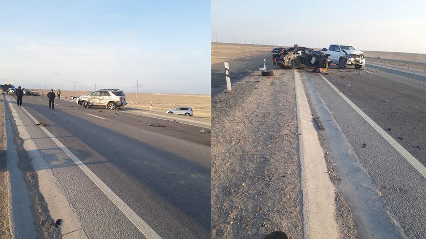 Шесть машин столкнулись на трассе. Два человека погибли