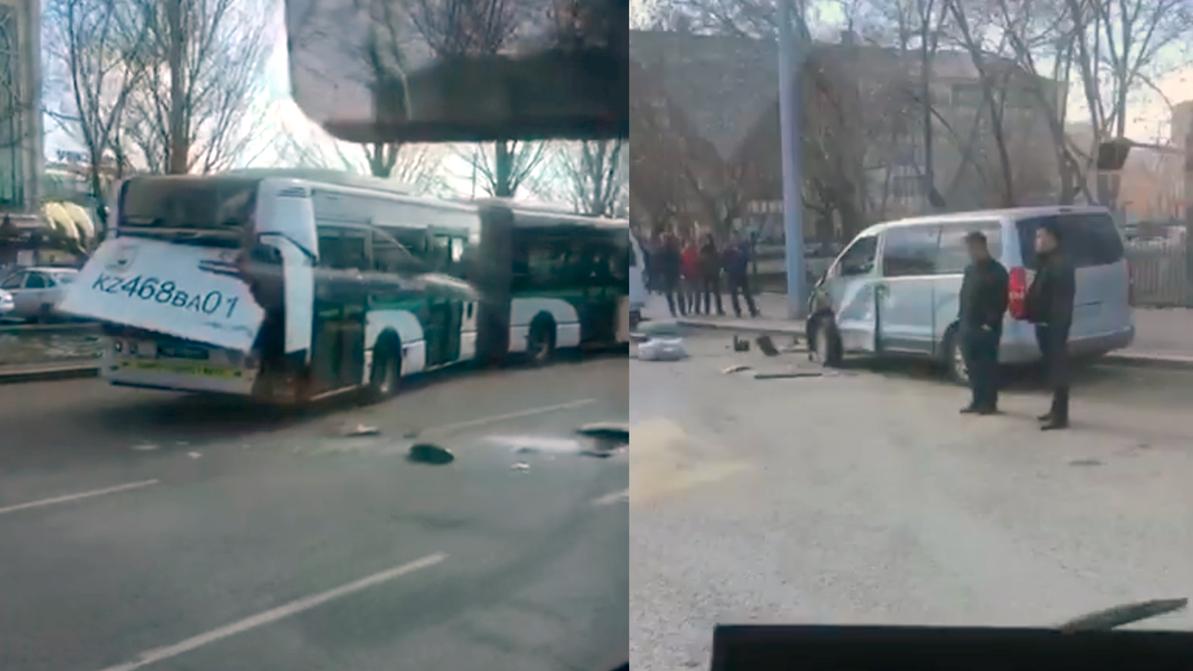 Три машины протаранены автобусом в Нур-Султане