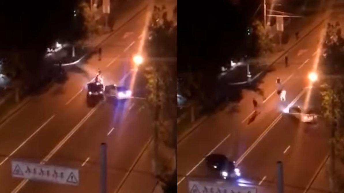 Драчунов раскатали по асфальту в Алматы