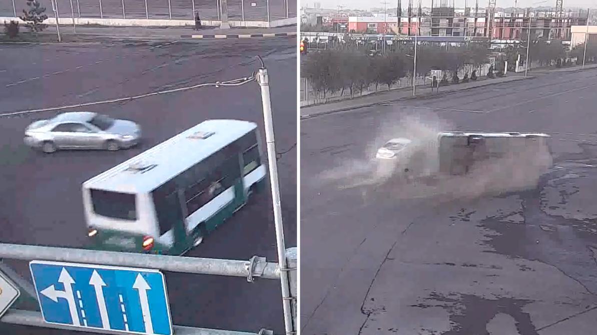 Автобус столкнулся с Toyota Camry в Шымкенте. Один человек погиб, пятеро попали в больницу