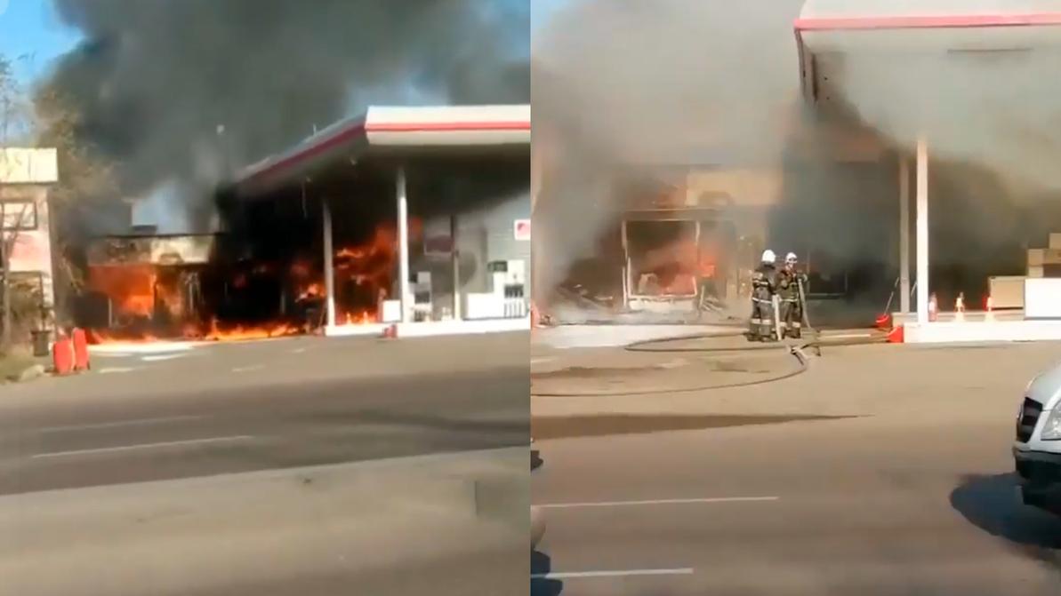В Алматы сгорела заправка