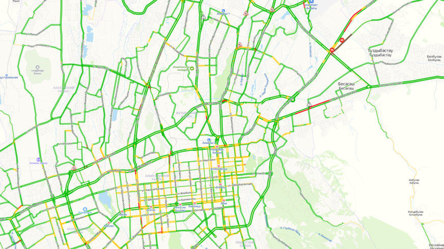 Как выглядят пробки на въездах в город с воздуха