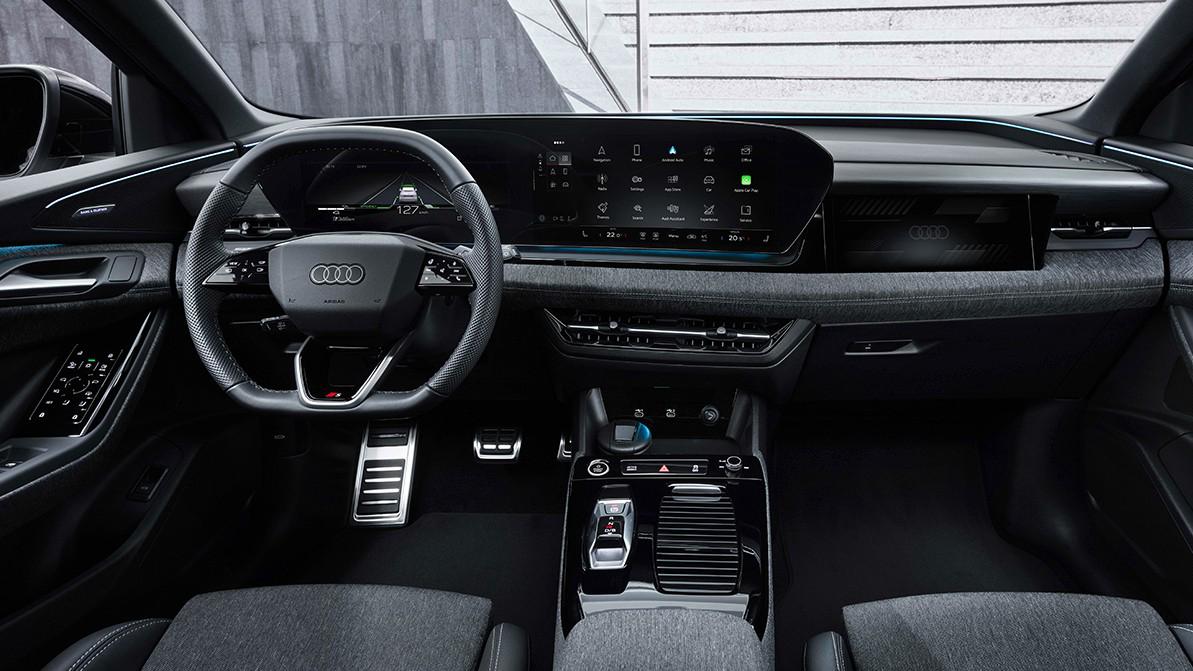 Audi Q6 e-tron-ның алдыңғы панелінде үш экран болады