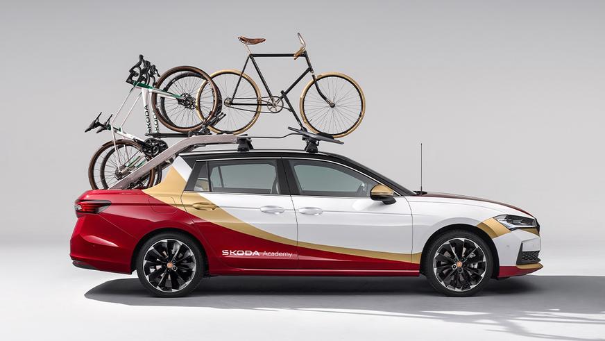 Škoda Superb превратили в пикап для велосипедистов