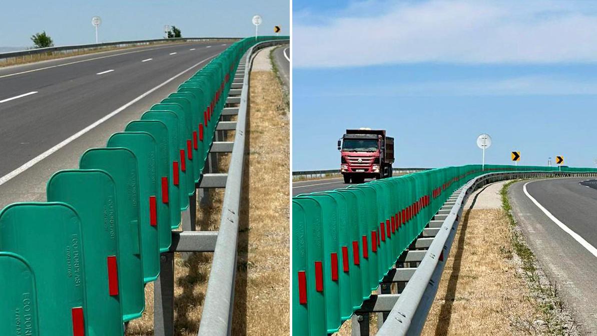 Экраны, защищающие от света фар встречных авто, ставят на казахстанских трассах