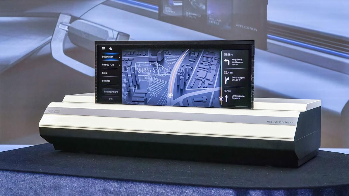 Hyundai продемонстрировала рулонный экран для автомобилей