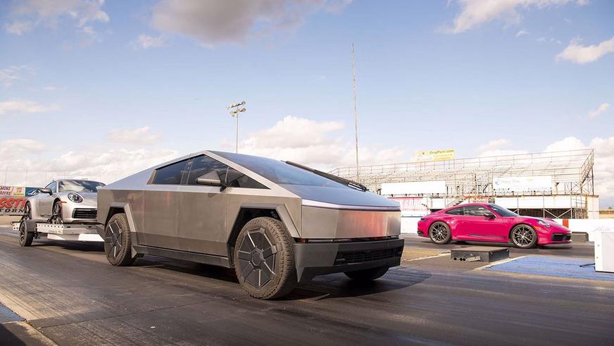 Гонка гружёного Cybertruck и Porsche 911: кто победит на самом деле?