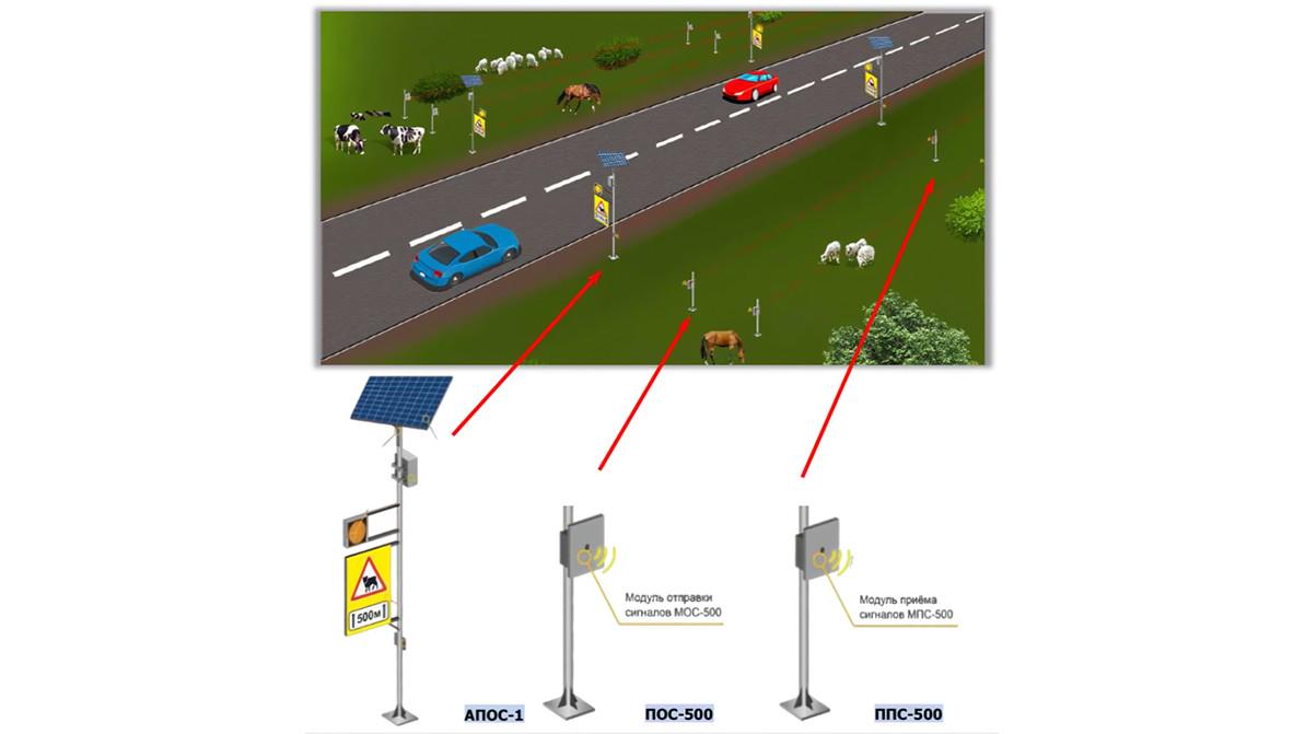 Моргающие знаки «Перегон скота» начали испытывать на дорогах