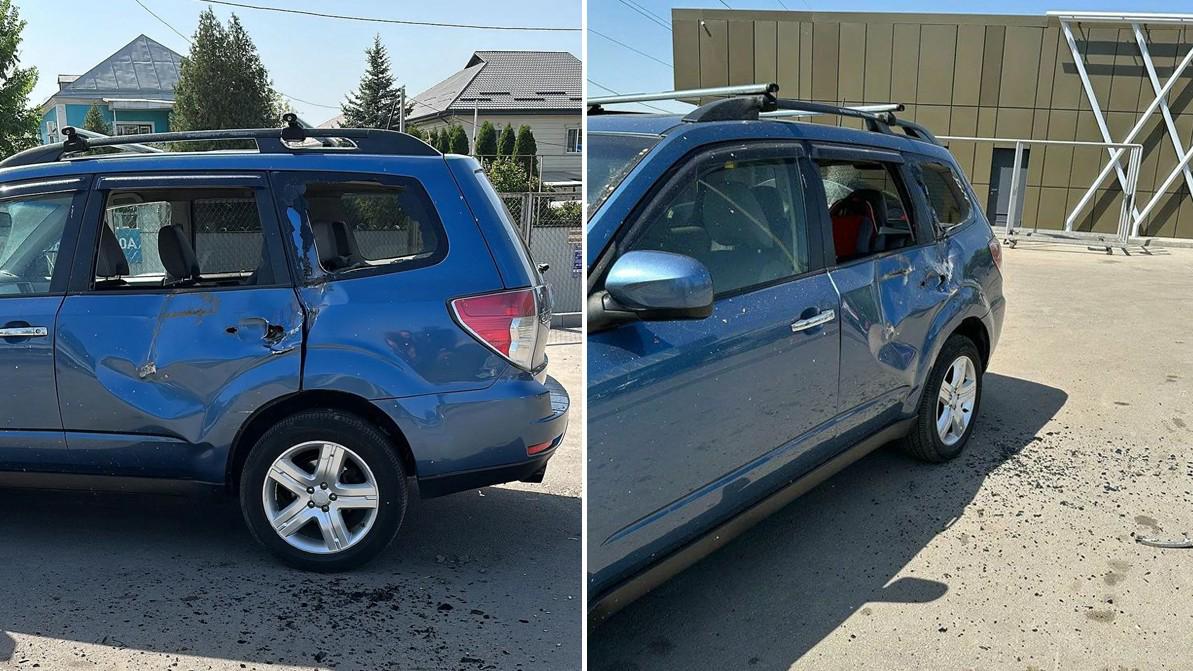 Кәріз құдығынан ұшқан люк Subaru-ды зақымдады