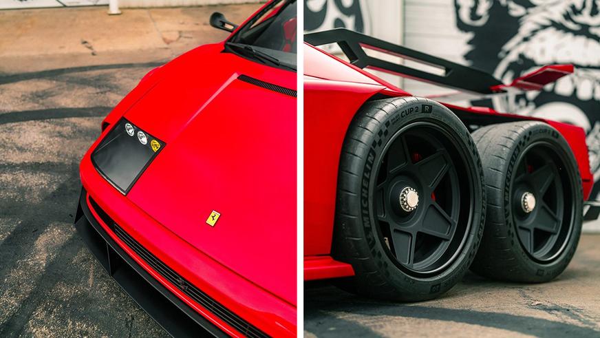 Тюнеры построили 6-колёсную Ferrari Testarossa