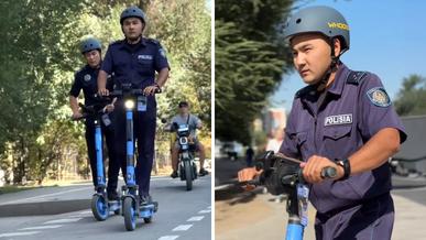 Полицейские в Алматы сами встали на электросамокаты