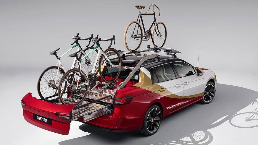 Škoda Superb превратили в пикап для велосипедистов