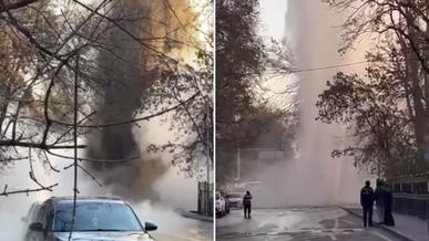 Алматыда ыстық&nbsp;су ағатын құбыр жарылды