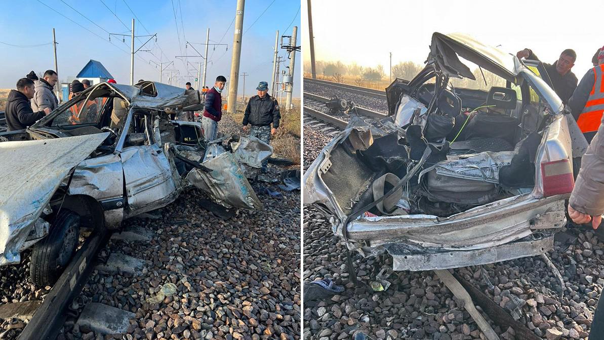 Шесть человек погибли в ДТП на ж/д переезде в Жамбылской области