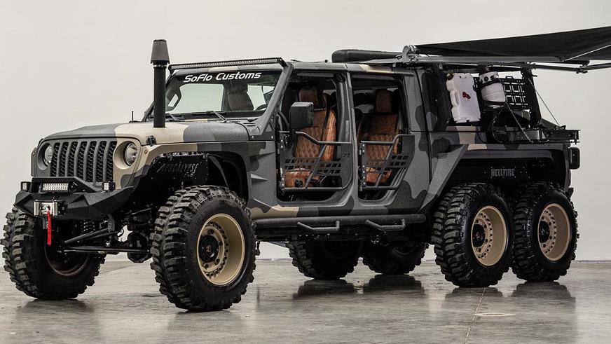 Jeep Gladiator превратили в суровый шестиколёсник для путешествий