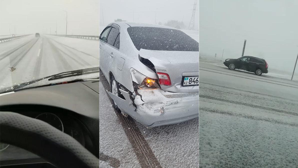 Трассу Нур-Султан – Щучинск засыпало снегом