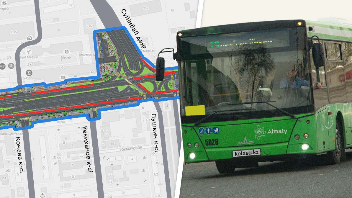Райымбек даңғылындағы BRT-ның схемасы