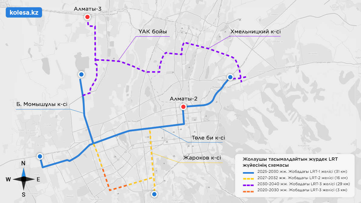 Алматыда жаңа трамвай қай көшелермен өтеді