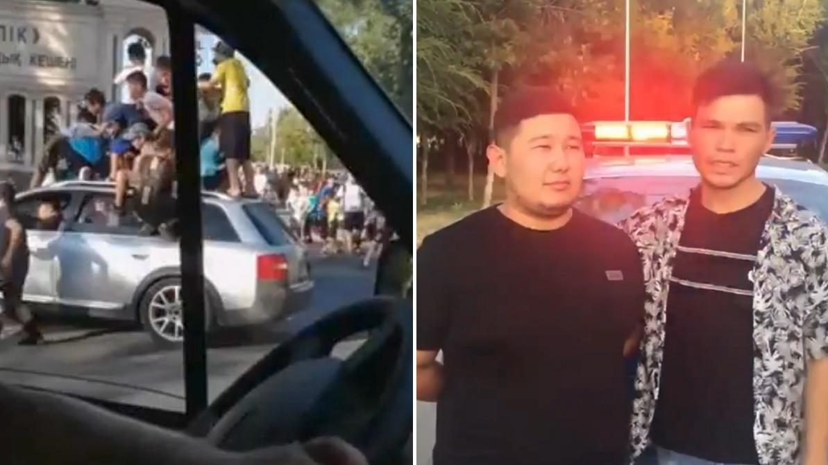 Детей на крыше Audi прокатили блогеры из Тараза