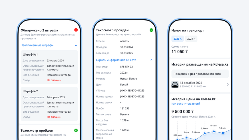 На Kolesa.kz в объявлениях о продаже появилась «История авто»