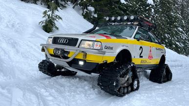 Старую Audi Quattro превратили в полноценный гусеничный внедорожник