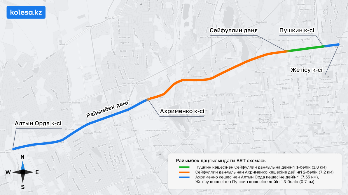 Райымбектегі BRT құрылысы 23 сәуірде басталады