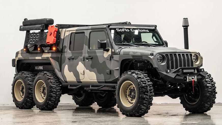 Jeep Gladiator превратили в суровый шестиколёсник для путешествий