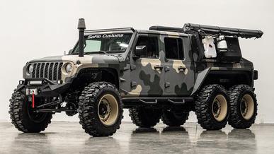 Jeep Gladiator превратили в суровый шестиколёсник для путешествий