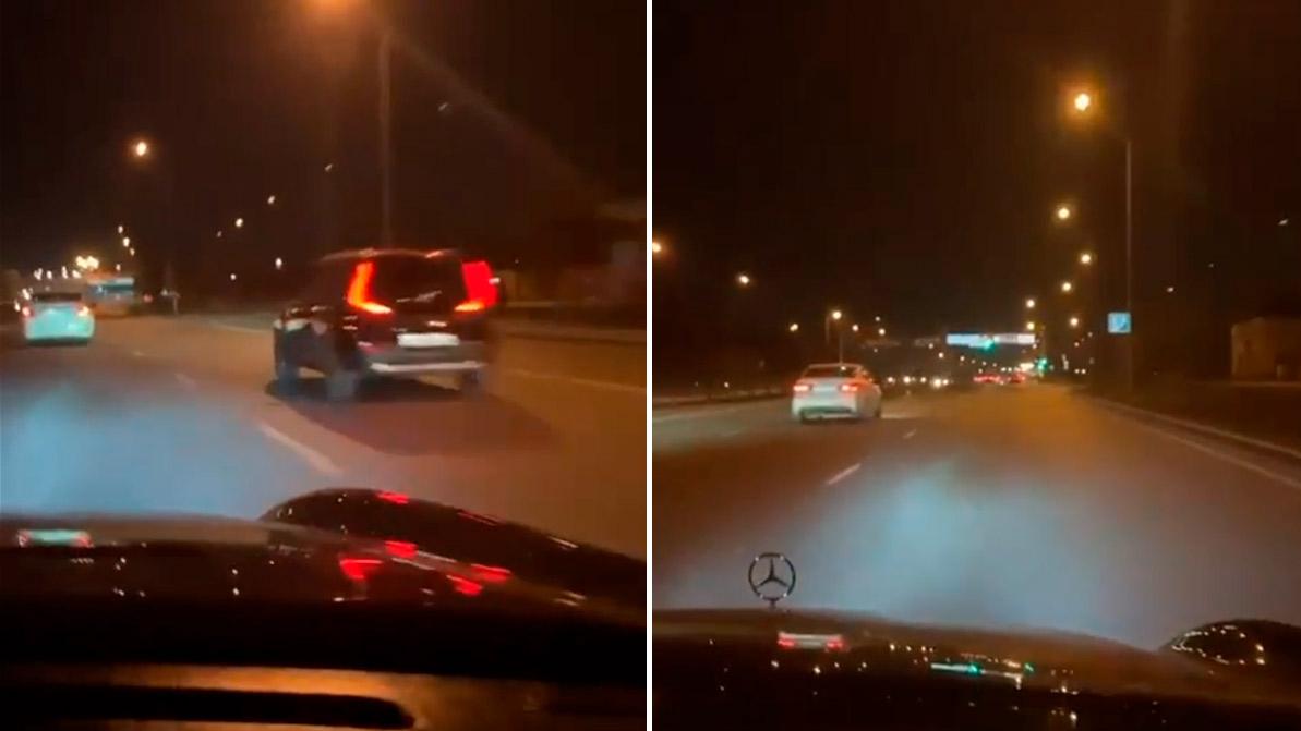 ДТП с Mercedes-Benz на Рыскулова. Появилось видео