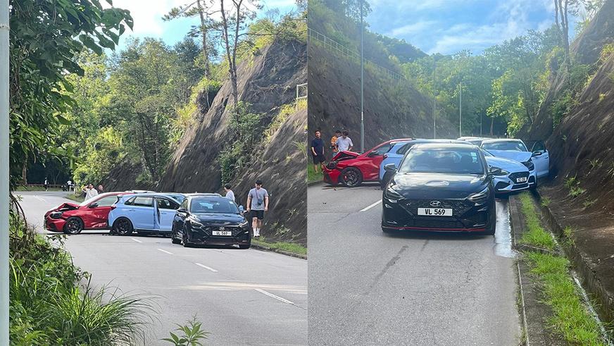 Массовое ДТП с хот-хэтчами Hyundai i30 N произошло в Гонконге