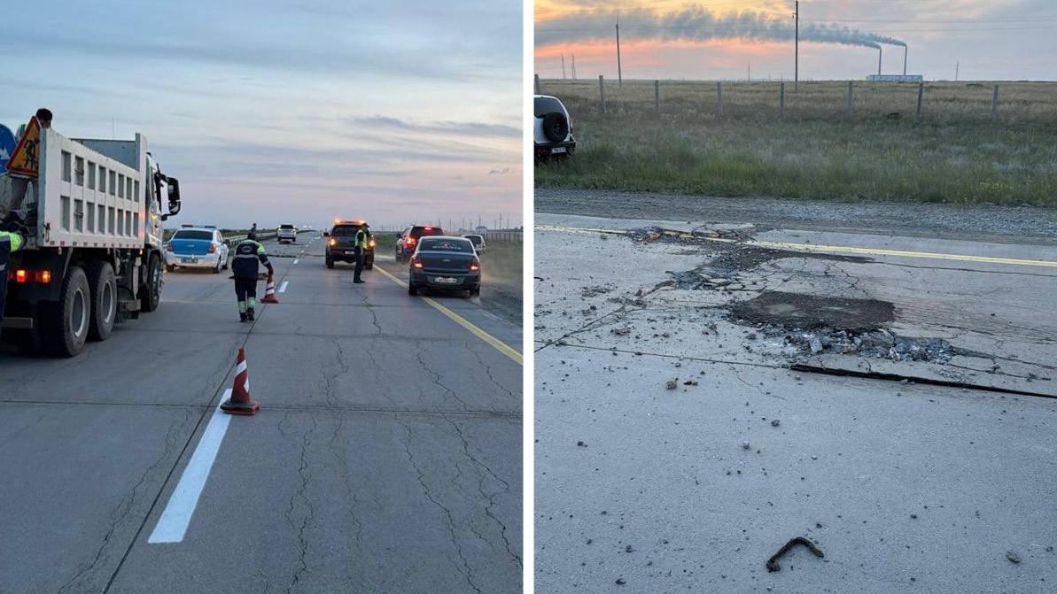 Бетонные плиты вздыбились на платной трассе Астана – Павлодар