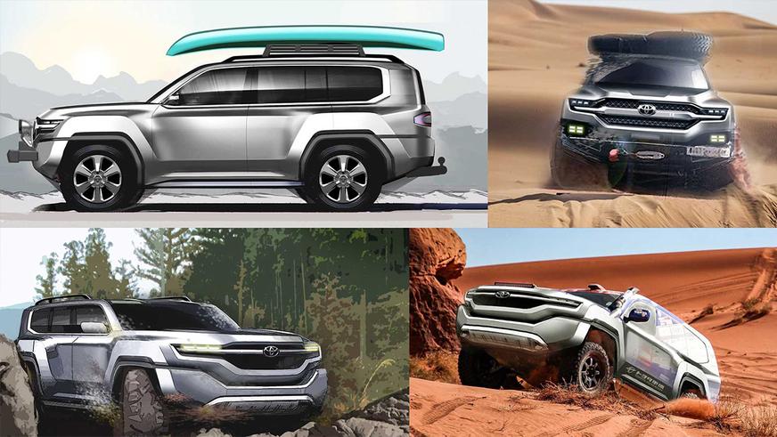 Toyota показали дизайнерские скетчи Toyota Land Cruiser 300