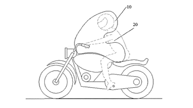 Запатентован новый тип подушек безопасности для мотоцикла