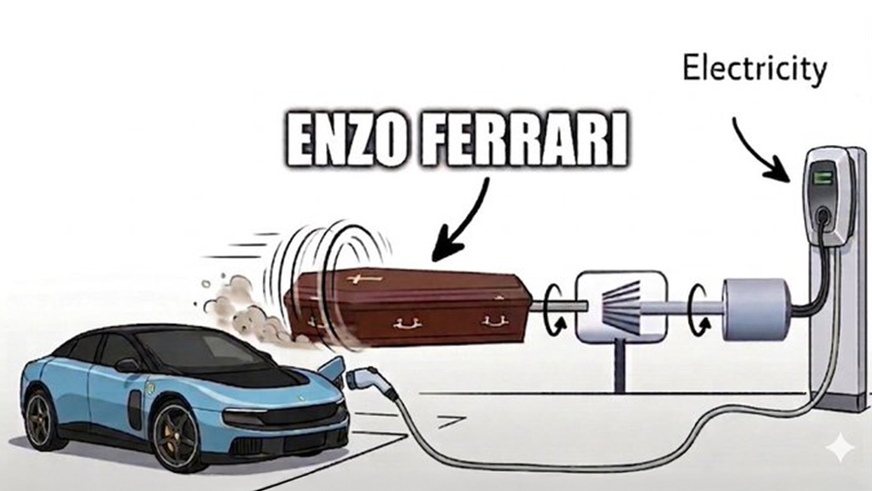 Первый электромобиль Ferrari стал героем мемов и объектом критики