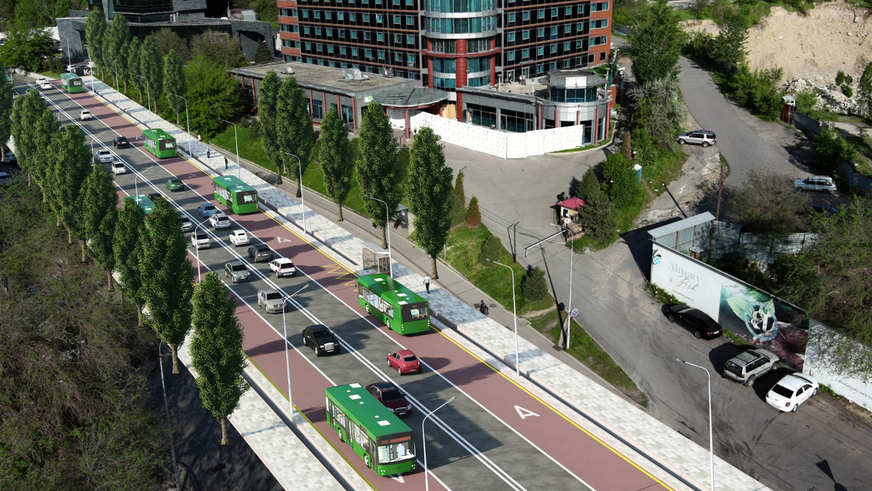 На улице Желтоксан в Алматы начали обустраивать BRT
