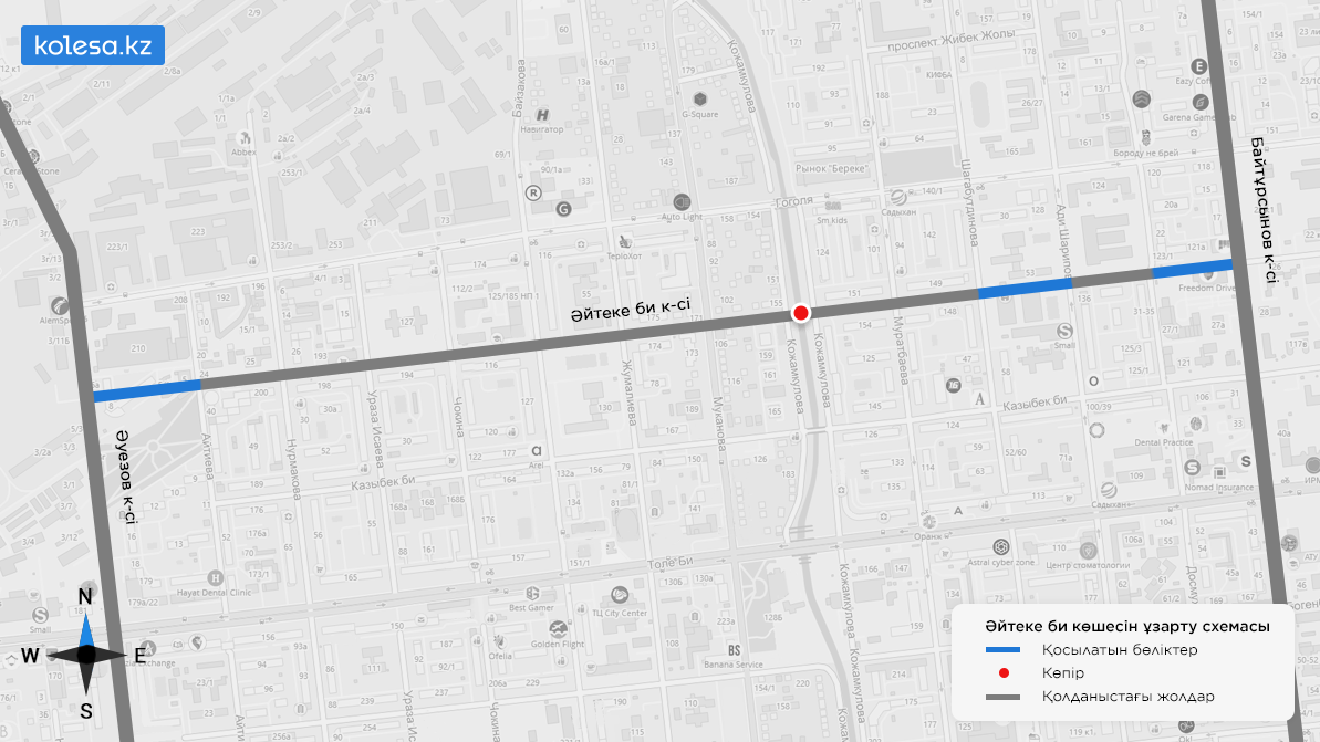 Алматыдағы Әйтеке би&nbsp;көшесін ұзарту маусымда басталады