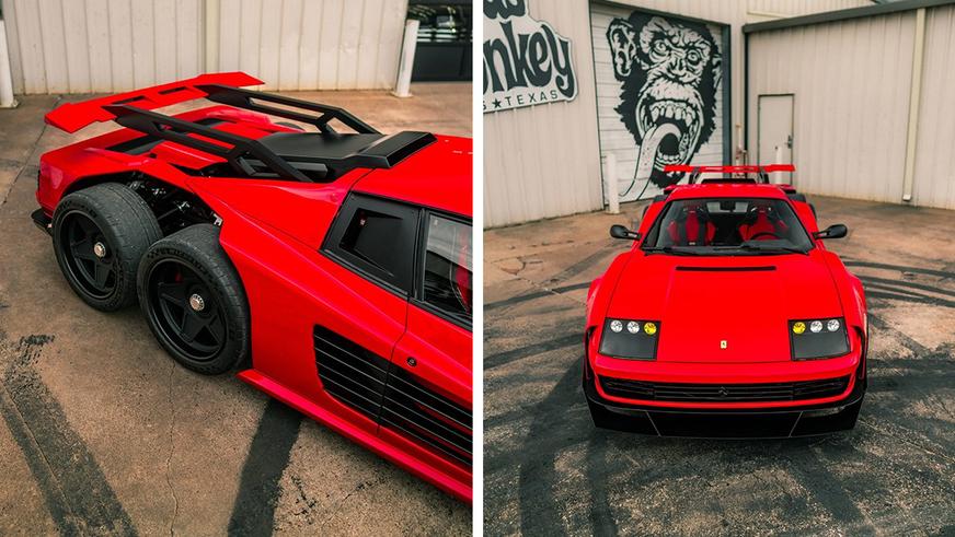 Тюнеры построили 6-колёсную Ferrari Testarossa