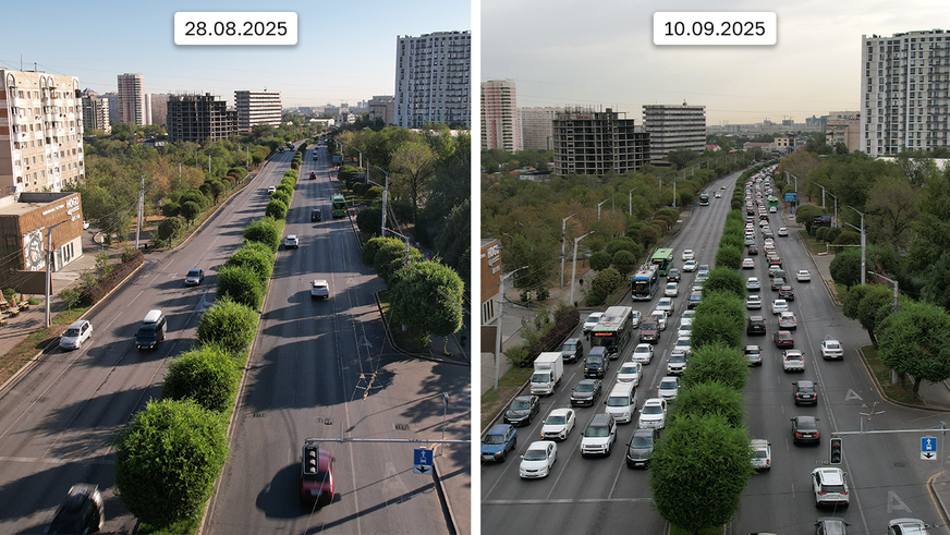 Путь по Абая: один километр за 30 минут