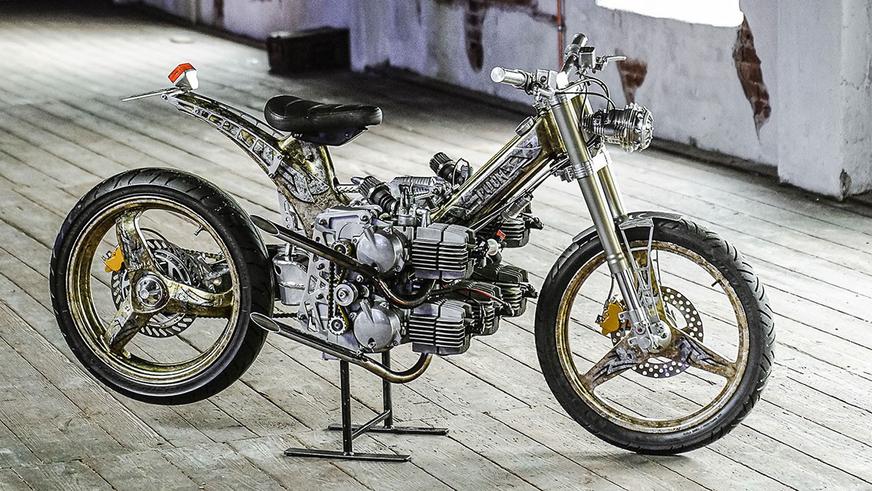 Кастомайзер из Германии построил 5-цилиндровый мопед
