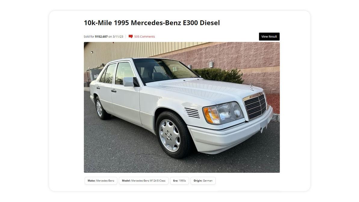 Подержанные Mercedes-Benz W124 в Штатах стали резко дорожать. Даже дизельные